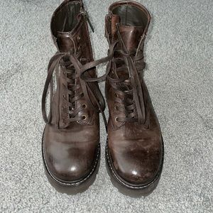 Thursday Boot Company brown leather combat boots. Size 6. Barely worn.